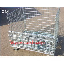 Heavy Duty Stackable and Foldable Wire Mesh Container for Storage